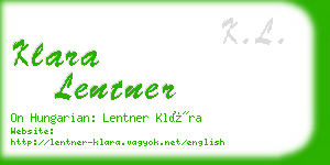 klara lentner business card